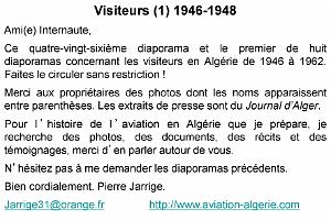 086 LES VISITEURS EN ALGERIE DE 1946 A 1962